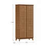 Guarda-roupa Multiuso 2 Portas com Espelhos 5 Prateleiras Prata Freijó Madeira Pinus com Mdf - Fines - 4