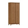 Guarda-roupa Multiuso 2 Portas com Espelhos 5 Prateleiras Prata Freijó Madeira Pinus com Mdf - Fines - 1