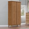 Guarda-roupa Multiuso 2 Portas com Espelhos 5 Prateleiras Prata Freijó Madeira Pinus com Mdf - Fines - 3