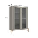 Ver imagem 3 de Cristaleira com 2 Portas 98,5cm Vidro Canelado Pés em Metal Cor:grigio com Dourado