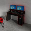 Ver imagem 1 de Mesa Escrivaninha Gamer com 4 Nichos Tecno Mobili - Preto/Vermelho