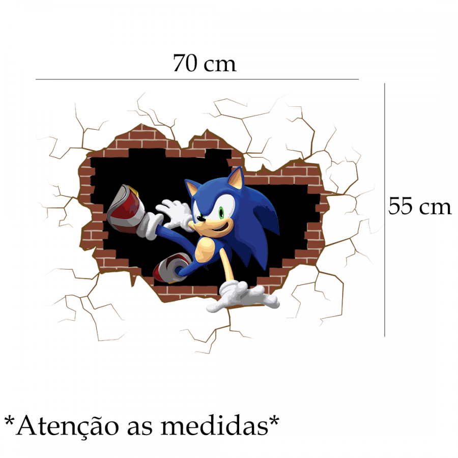 Adesivo de Parede Infantil Sonic Mod. 1