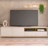 Rack para Tv 75 Polegadas Isis 2 Portas 2 Gavetas Mel/off White - Caemmun - 1