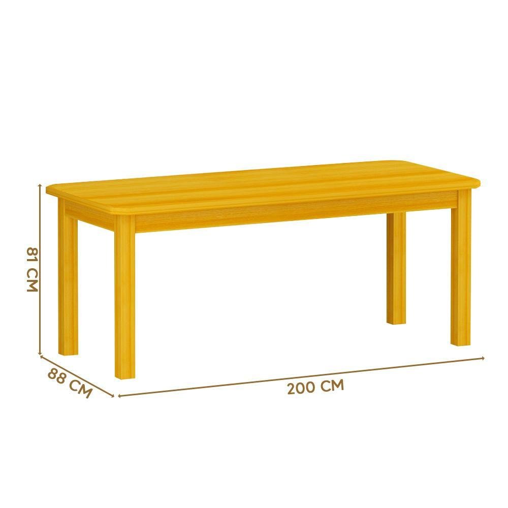 Mesa De Jantar 200cm Madeira Maciça Para 8 Lugares Cerejeira Shop JM - 4