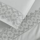 Ver imagem 2 de Jogo Cama Lençol Bouclê Solteiro Micro Percal 200 Fios C/ Laise Bordada 3 Peças - Cinza Geada