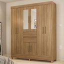 Ver imagem 1 de Guarda Roupa Casal 8 Portas com Espelho e 2 Gavetas Paranaguá - Amêndola Touch
