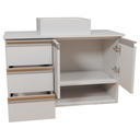 Ver imagem 5 de Balcão Móvel Mdf Armário de Banheiro 80cm com Tampo/cuba Prt Branco Esquerdo com Fundo