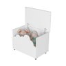 Baú de Brinquedos Alegria Branca + Luminária Led - 2