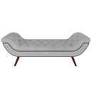 Ver imagem 2 de Puff Recamier Decorativo com Tachas 195 cm Santorini Linho Cinza - Lyam Decor