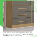 Ver mais imagens de Guarda-Roupa Casal 3 Portas 9 Gavetas com Espelho Luana Cinza/Jequitibá/Granizo