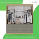Ver imagem 7 de Guarda-Roupa Casal 3 Portas 9 Gavetas com Espelho Luana Cinza/Jequitibá/Granizo