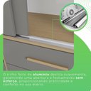 Ver imagem 6 de Guarda-Roupa Casal 3 Portas 9 Gavetas com Espelho Luana Cinza/Jequitibá/Granizo