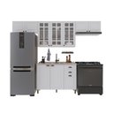 Ver imagem 2 de Armário de Cozinha Modulada Compacta Fidelitá Nara 100% MDF 4 Peças 280cm 10 Portas 2 Gavetas sem