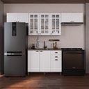 Ver imagem 1 de Armário de Cozinha Modulada Compacta Fidelitá Nara 100% MDF 4 Peças 280cm 10 Portas 2 Gavetas sem