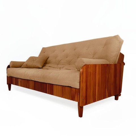 Sofá Cama Paris Ii Ripado Acquablock Madeira Maciça Natural D33 - Fendi