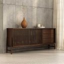 Ver imagem 1 de Buffet Ripado 170 Cm Decorativo Porta de Correr Madeira Imbuia Adamo Idimex