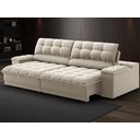 Ver imagem 2 de Sofá com Porta Copos e Carregador Usb Ret Rec Luke 2,50m Veludocristal Areia - Netsofas