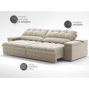 Ver imagem 5 de Sofá com Porta Copos e Carregador Usb Ret Rec Luke 2,50m Veludocristal Areia - Netsofas