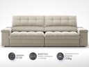 Ver imagem 4 de Sofá com Porta Copos e Carregador Usb Ret Rec Luke 2,50m Veludocristal Areia - Netsofas