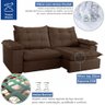 Sofá 4 Lugares Retrátil e Reclinável Espanha 250cm Marrom - Celflex - 5
