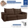 Sofá 4 Lugares Retrátil e Reclinável Espanha 250cm Marrom - Celflex - 4