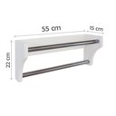 Ver imagem 4 de Toalheiro Duplo Suporte Cabideiro Porta Toalhas De Parede Acessório Para Banheiro Branco Laca