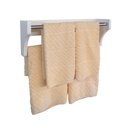 Ver imagem 2 de Toalheiro Duplo Suporte Cabideiro Porta Toalhas De Parede Acessório Para Banheiro Branco Laca