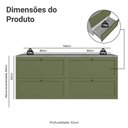 Ver imagem 3 de Rack para Tv até 70 Polegadas 160cm 4 Gavetas Vik Madesa 04 Branco-verde