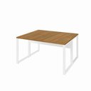 Ver imagem 2 de Plataforma de Trabalho 1,40 m X 1,20 m 2 Pessoas Design Industrial 100% MDF F5 Office Cor:Freijó