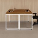 Ver imagem 7 de Plataforma de Trabalho 1,40 m X 1,20 m 2 Pessoas Design Industrial 100% MDF F5 Office Cor:Freijó