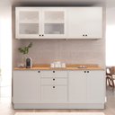 Ver imagem 2 de Cozinha Compacta Modulada 7 Portas 3 Gavetas 100% MDF 2 Tampos Sevilha Branco/Artico