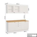 Ver imagem 4 de Cozinha Compacta Modulada 7 Portas 3 Gavetas 100% MDF 2 Tampos Sevilha Branco/Artico