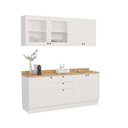 Ver imagem 3 de Cozinha Compacta Modulada 7 Portas 3 Gavetas 100% MDF 2 Tampos Sevilha Branco/Artico