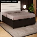 Ver imagem 2 de Base Cama Box Baú Casal Queen 158cm Hit I02 Suede Marrom - Mpozenato