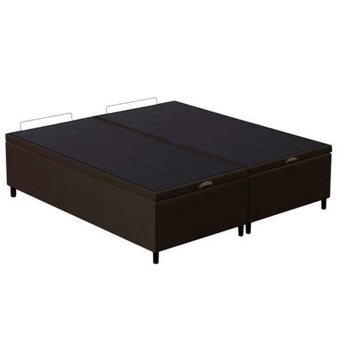 Base Cama Box Baú Casal Queen 158cm Hit I02 Suede Marrom - Mpozenato