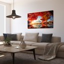 Ver imagem 4 de Quadro Decorativo Tela em Lona Paisagem Montanha Natureza Flores 100x60cm para Sala Quarto