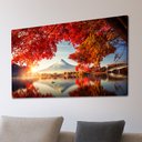 Ver imagem 1 de Quadro Decorativo Tela em Lona Paisagem Montanha Natureza Flores 100x60cm para Sala Quarto