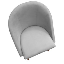Cadeira Poltrona Arredondada Sued Bege - D'classe Decor - 3