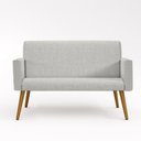 Ver imagem 3 de Kit Namoradeira + 02 Poltronas Decorativas Linho Cor:Linho Cinza Claro