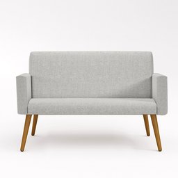 Kit Namoradeira + 02 Poltronas Decorativas Linho Cor:Linho Cinza Claro - 3