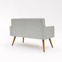 Ver imagem 4 de Kit Namoradeira + 02 Poltronas Decorativas Linho Cor:Linho Cinza Claro