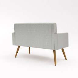 Kit Namoradeira + 02 Poltronas Decorativas Linho Cor:Linho Cinza Claro - 4