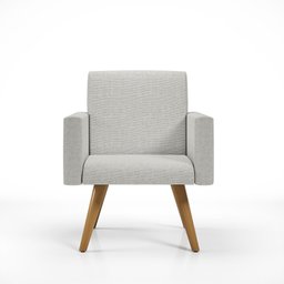 Kit Namoradeira + 02 Poltronas Decorativas Linho Cor:Linho Cinza Claro - 7