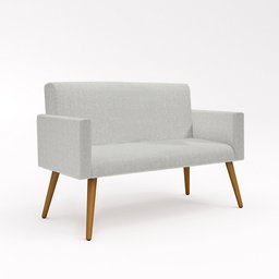 Kit Namoradeira + 02 Poltronas Decorativas Linho Cor:Linho Cinza Claro - 2