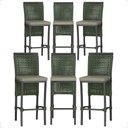 Ver imagem 1 de 6 Banqueta em Alumínio Roma Preta Corda Náutica Tecido 8 Verde