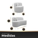 Ver imagem 6 de Kit 2 Poltrona com Sofá Curvo 2 Lugares Feijão Forma Orgânica 1,50 Bouclé Maranata