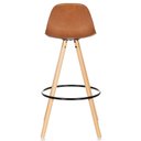 Ver imagem 2 de Kit 2 Banquetas Luisa Assento Courino Base Madeira com Encosto Caramelo Anima Office