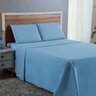 Jogo Lençol Casal Algodão 300 Fios 4 Peças Cama Box e Padrão:azul Bebe - 2