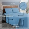 Jogo Lençol Casal Algodão 300 Fios 4 Peças Cama Box e Padrão:azul Bebe - 5