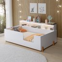 Ver imagem 1 de Cama Premium Criança Infantil Montessoriana Juvenil Doçura com Nicho - Branca